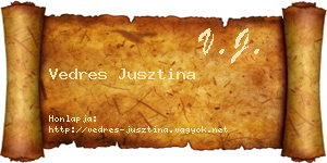 Vedres Jusztina névjegykártya